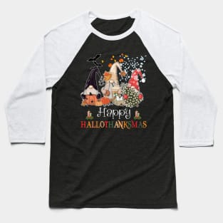 Halloween Thanksgiving Christmas Happy HalloThanksMas Gnomes Baseball T-Shirt